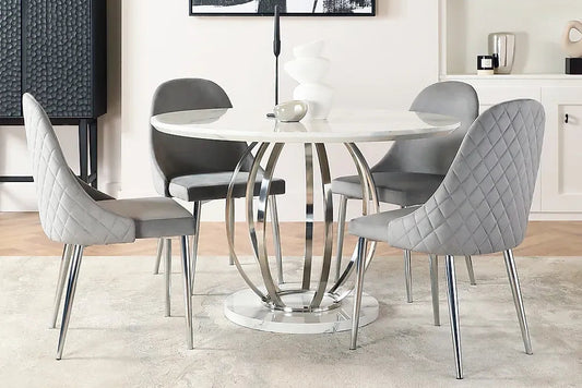 Danna Dining Table White Marble Top