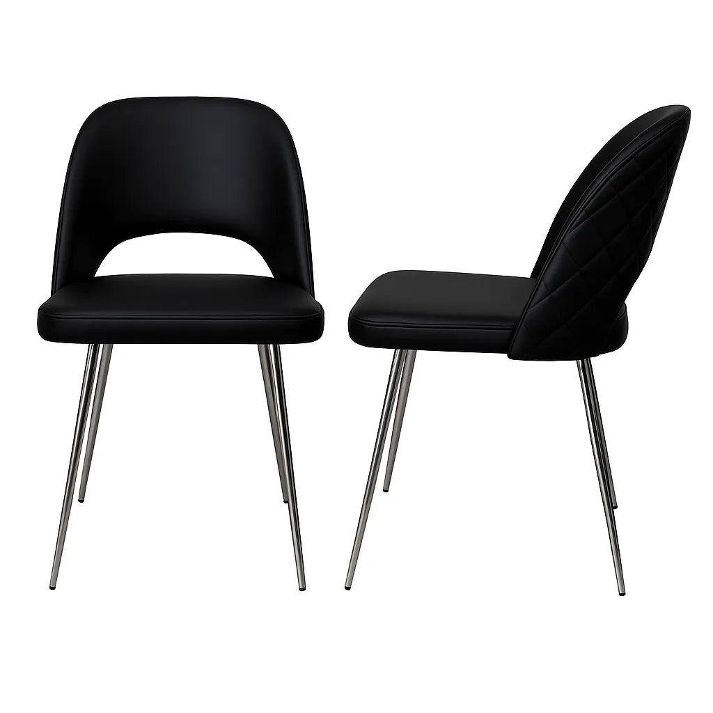 Hill Dining Chair Grey, Black & White.