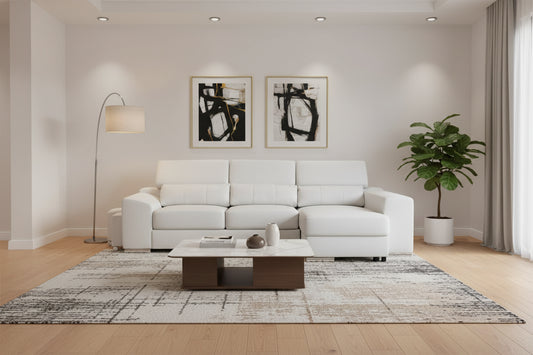 London Sectional in White, Black, Grey and Left or Right. - Venini Furniture 