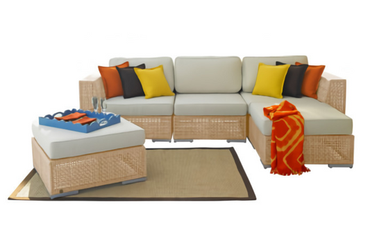 Austin 5 PC Sectional Set w/off-white cushions