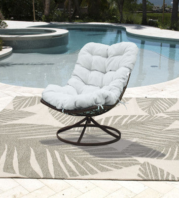 Panama Jack Outdoor Swivel Chair w/off-white cushion