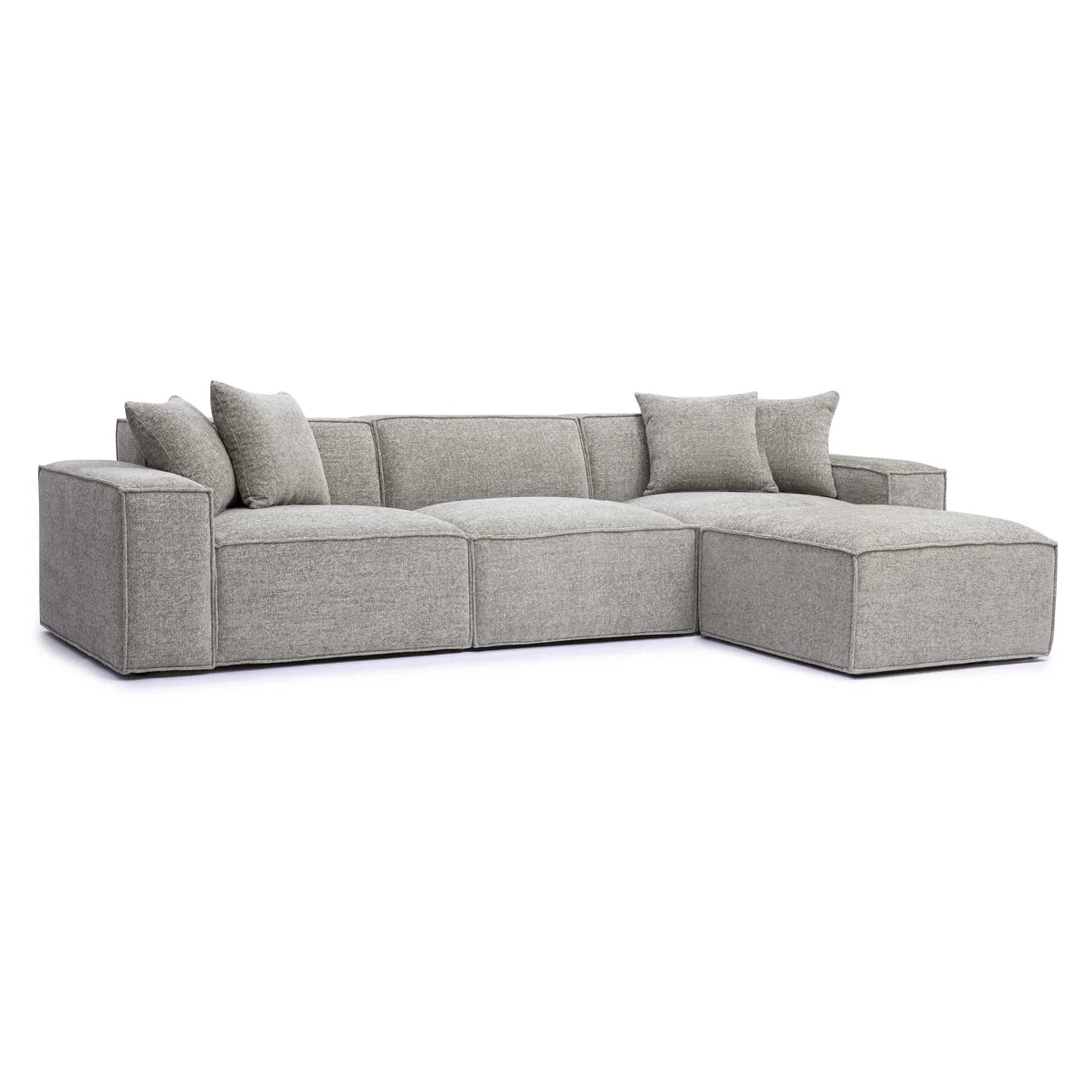 Mindy 4-Piece Chenille Basketweave Modular Sectional