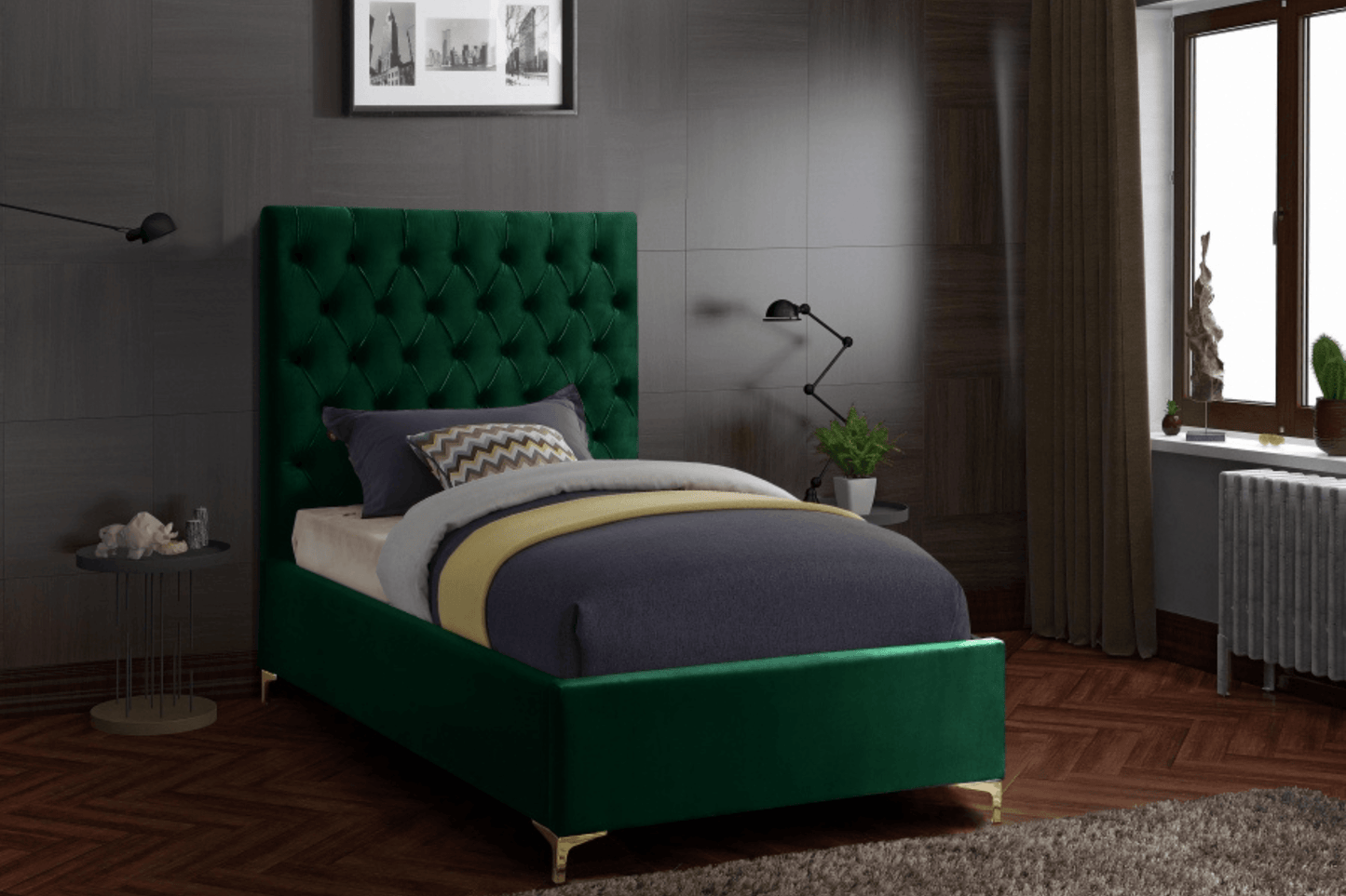 Cruz Velvet Bed SKU: Cruz - Venini Furniture 