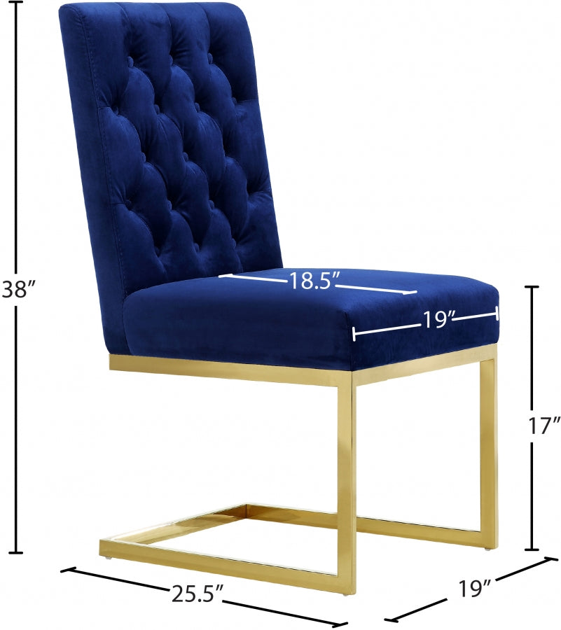 Cameron Velvet Dining Chair SKU: 712Navy-C