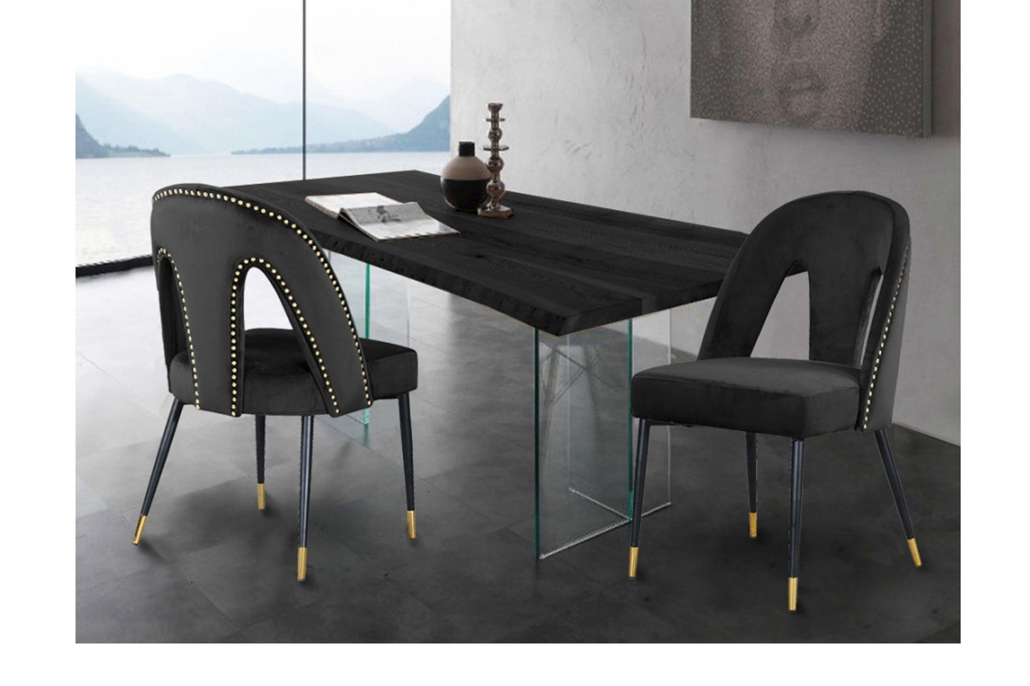 Akoya Velvet Dining Chair SKU: 794-C - Venini Furniture 