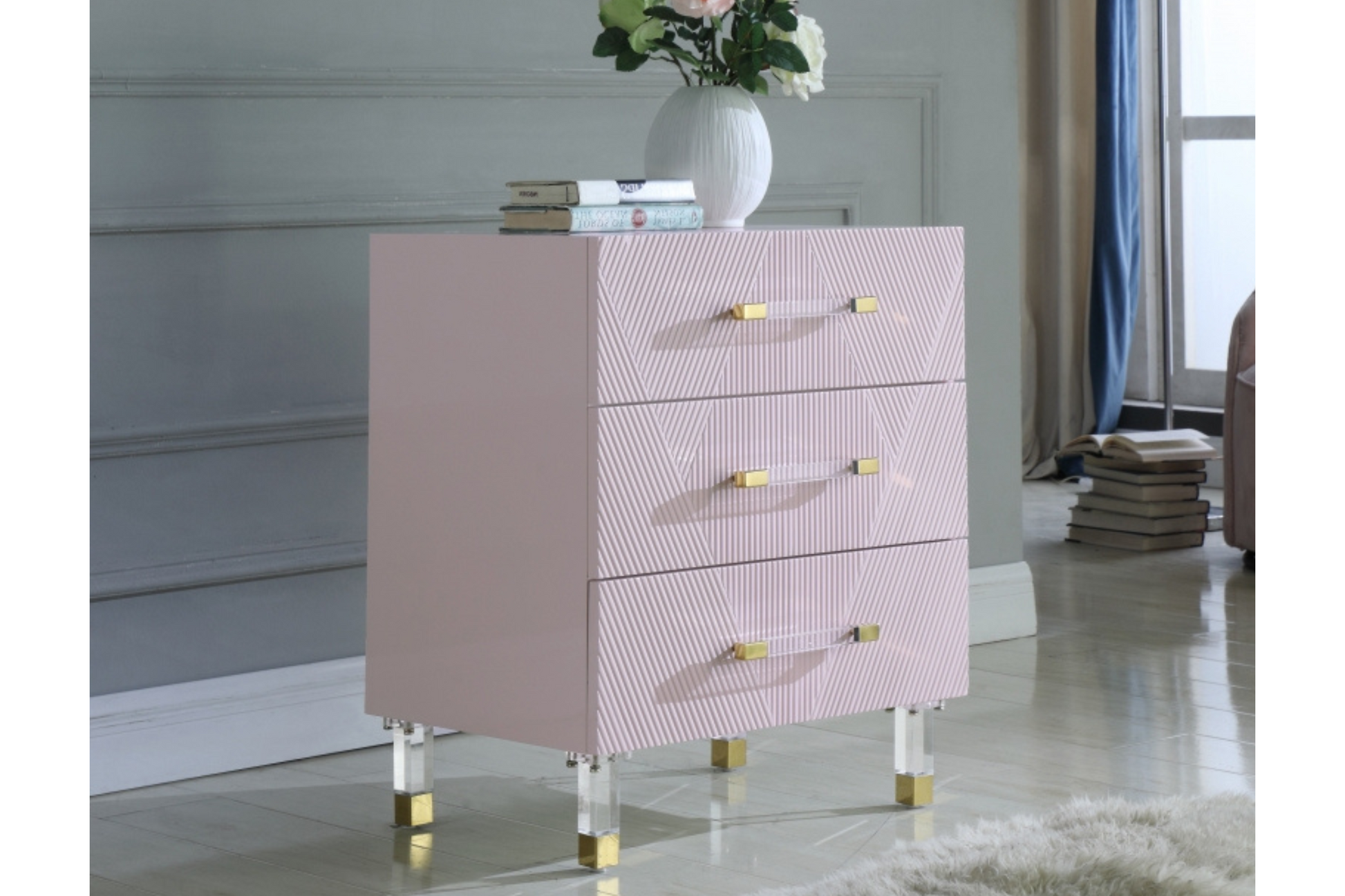 pink side table