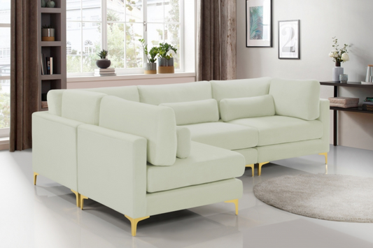 Julia Velvet Modular Sectional SKU: 605-Sec4B