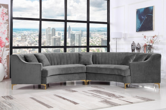Jackson Velvet 2pc. Sectional SKU: 673Grey-Sectional
