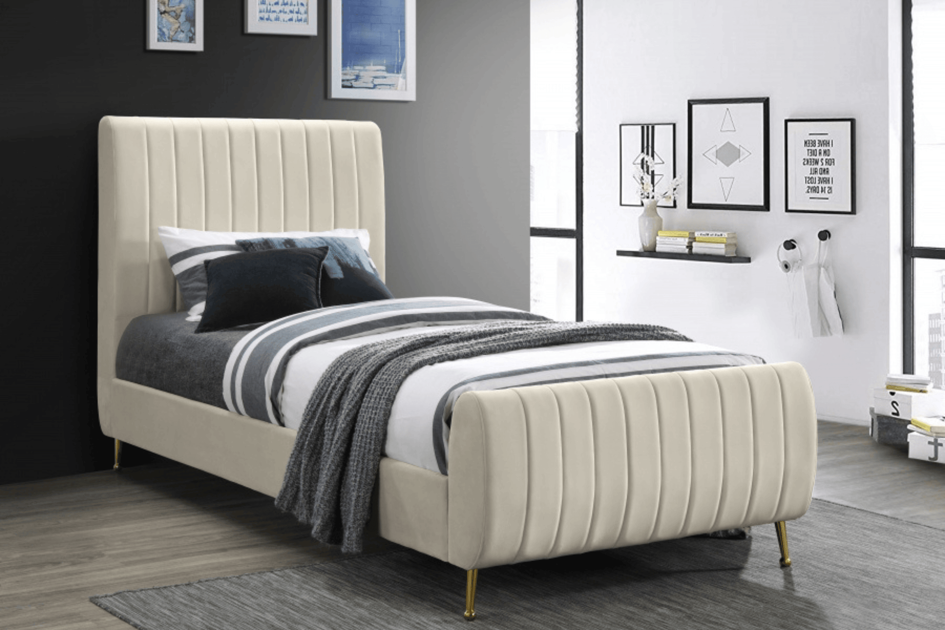 Luxury velvet bed
