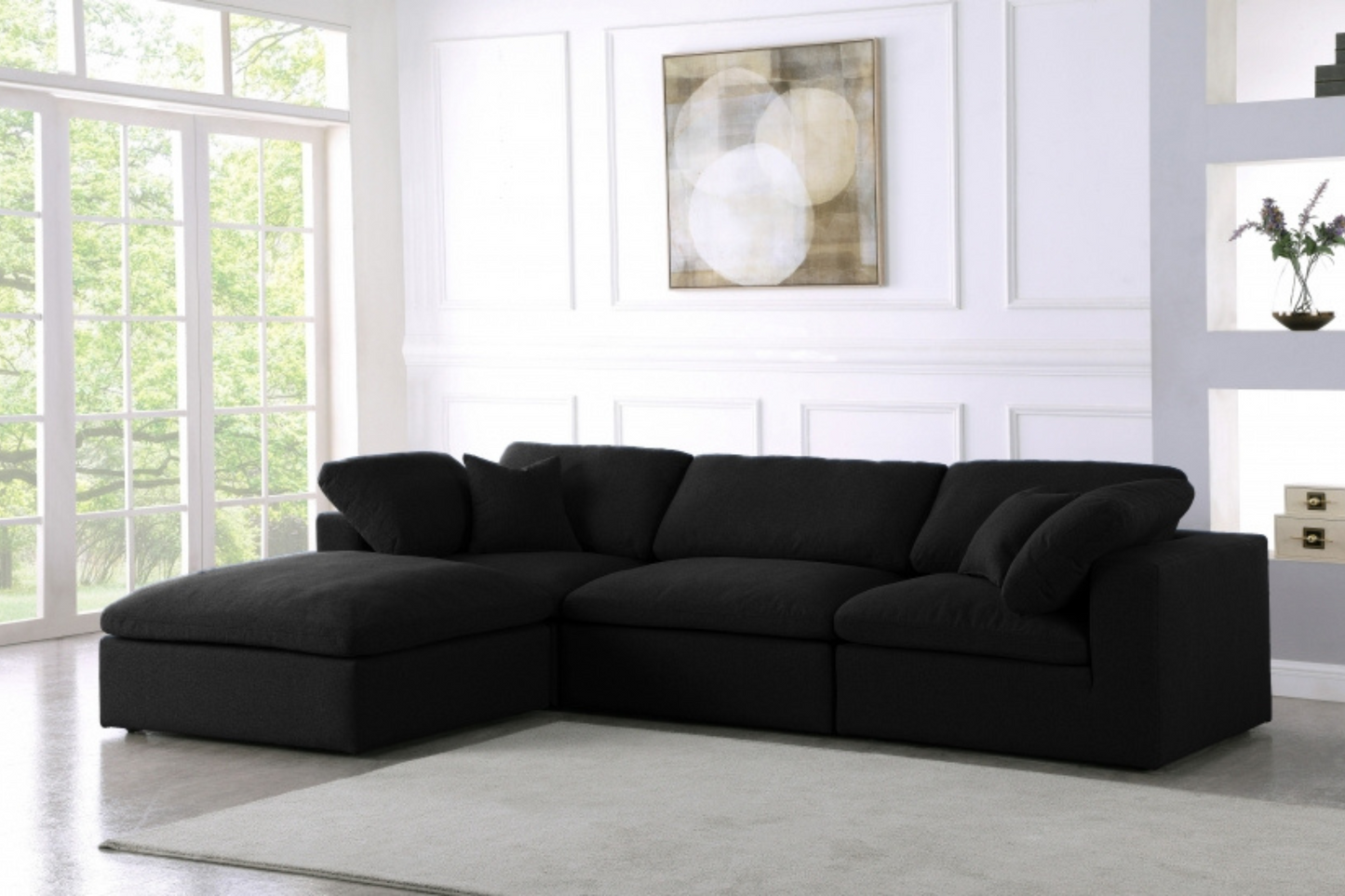 elegant black sofa