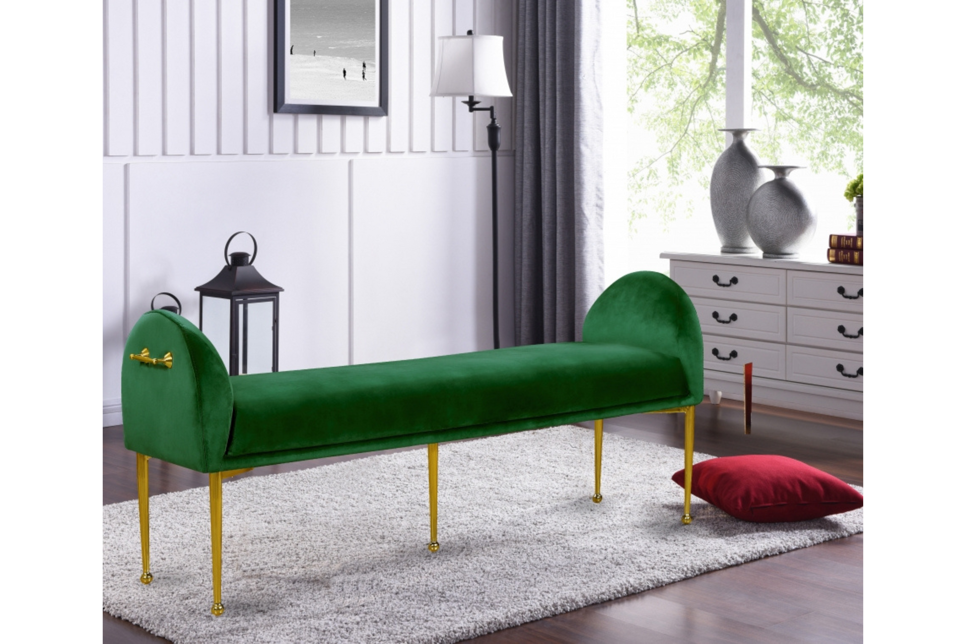 green modern bench