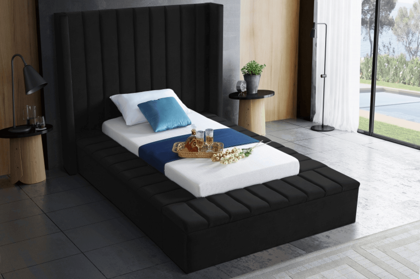 Kiki Velvet Bed SKU: Kiki - Venini Furniture 