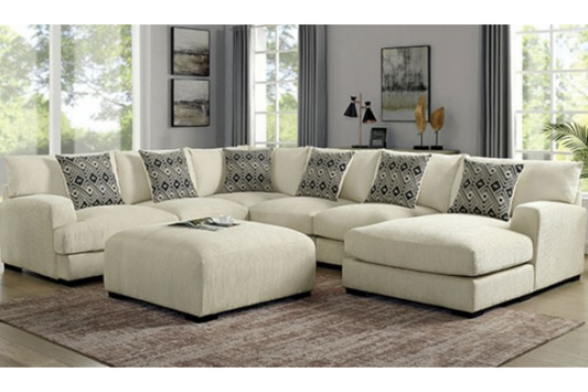 Terni U-Sectional W/Right Chaise and Ottoman Model 18CM6587BG