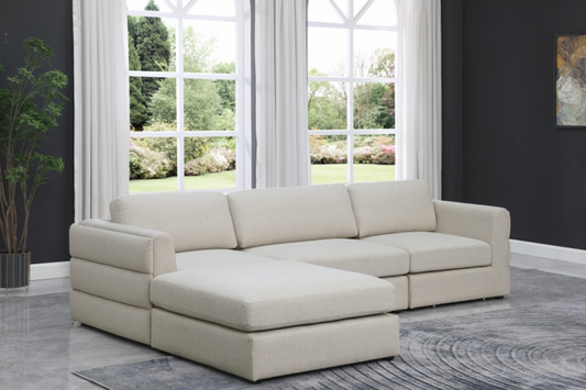 Beckham Linen Polyester Modular Sectional SKU: 681-Sec4A