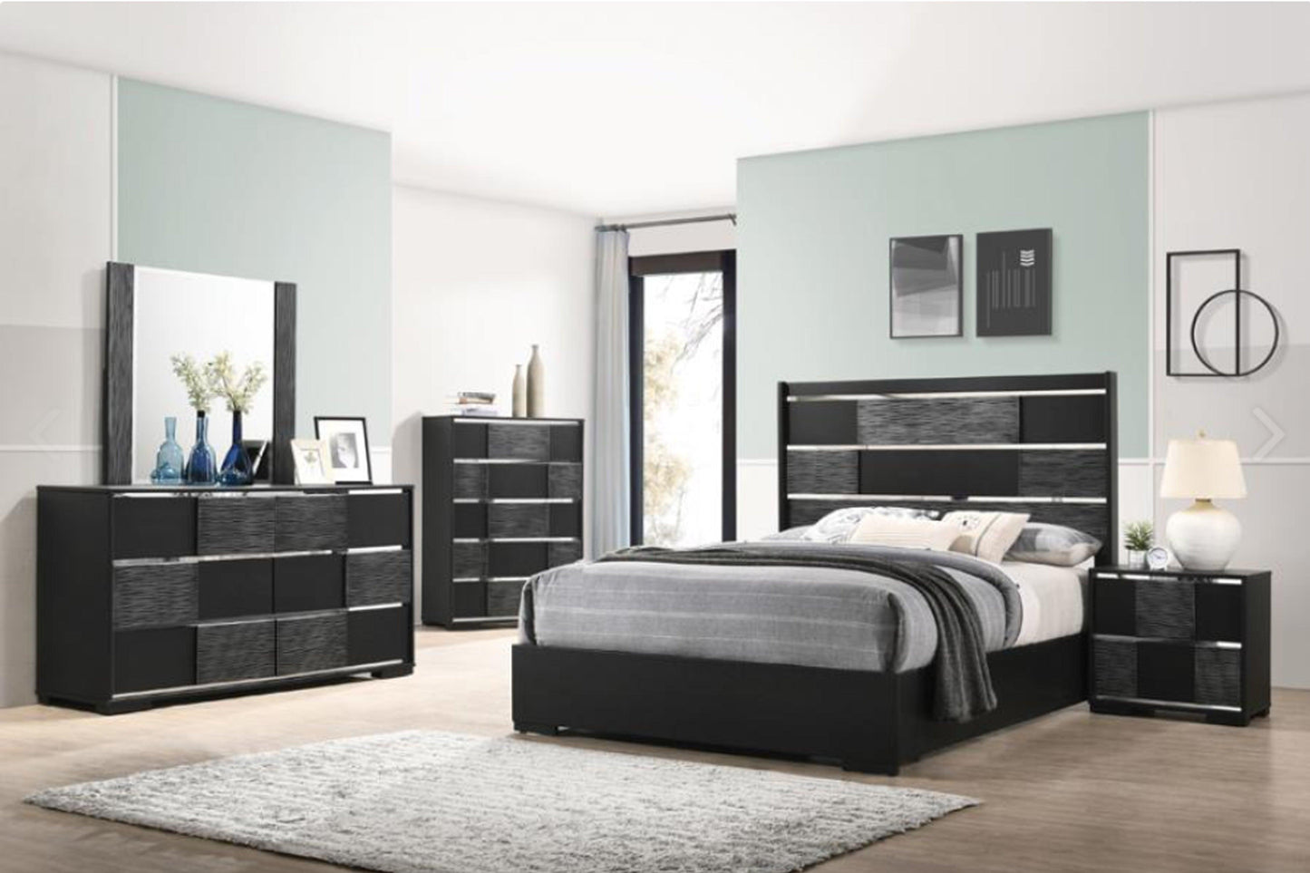 Santo Wood Bed 207101Q - Venini Furniture 