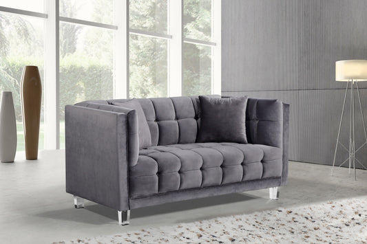 Mariel Velvet Loveseat SKU: 629Grey-L