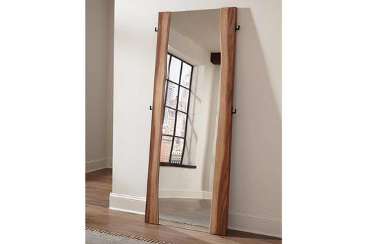Winslow Standing Mirror Smokey Walnut and Coffee Bean SKU: 223256 - Venini Furniture 