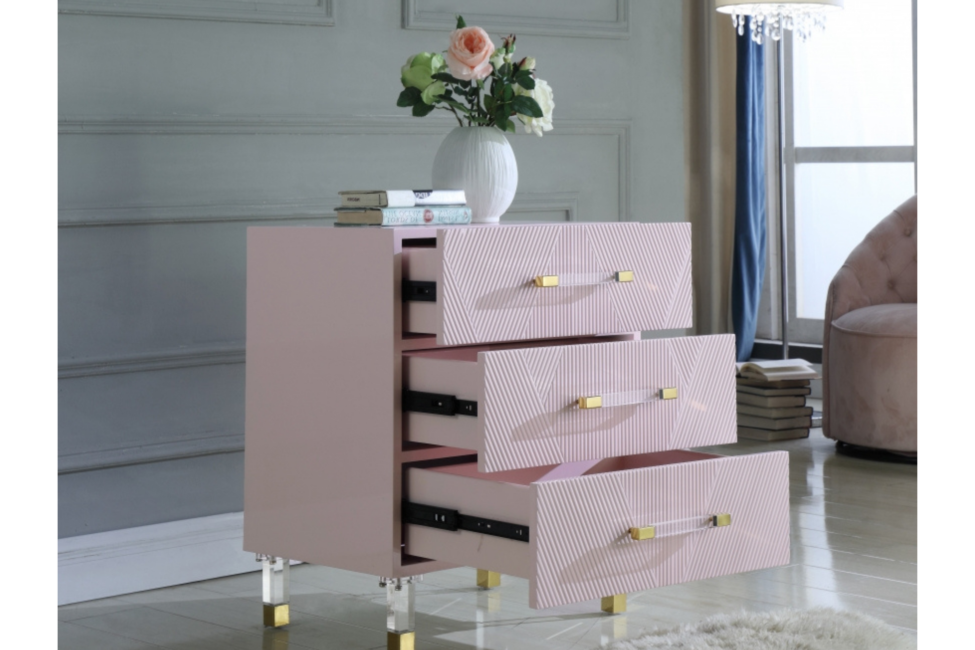 elegant pink side table