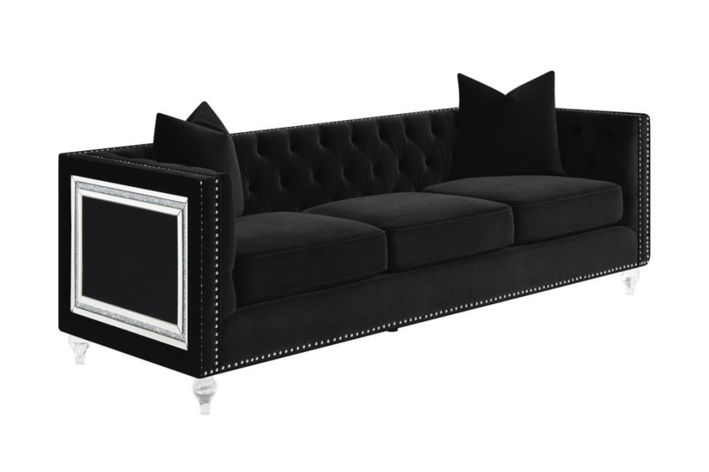 Delilah Upholstered Living Room Set Black Model 18509361-S3