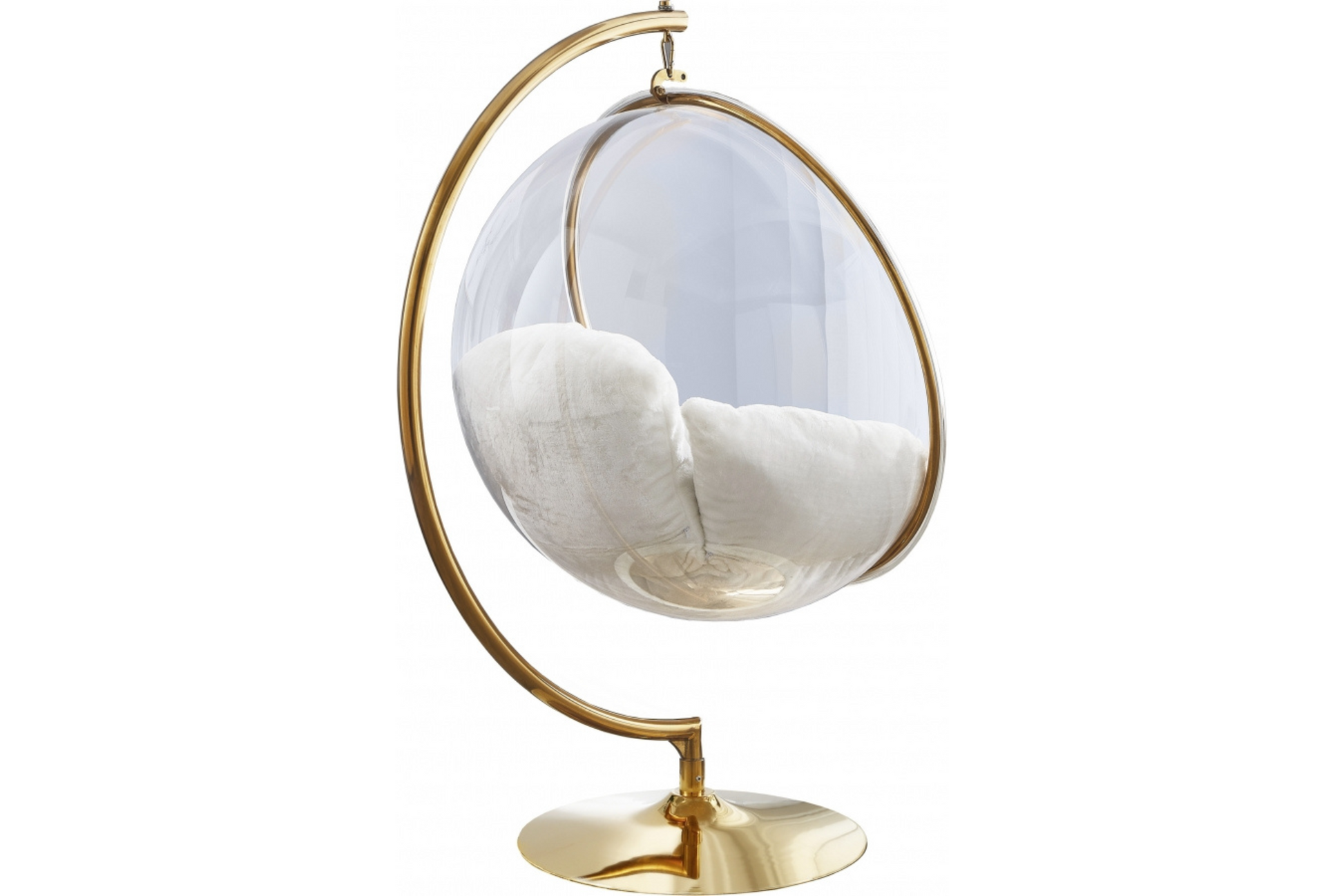 Luna Acrylic Swing Bubble Faux Fur Accent Chair SKU 508Fur