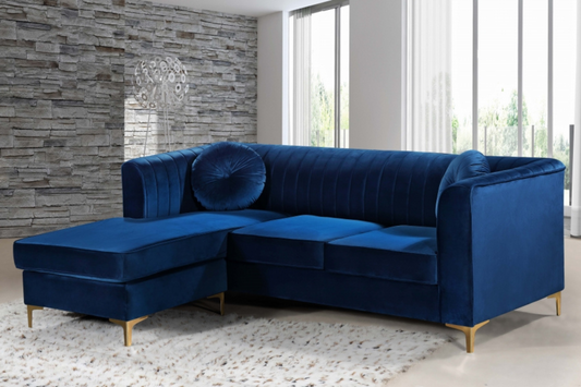 Eliana Velvet Reversible 2pc. Sectional SKU: 660-Sectional