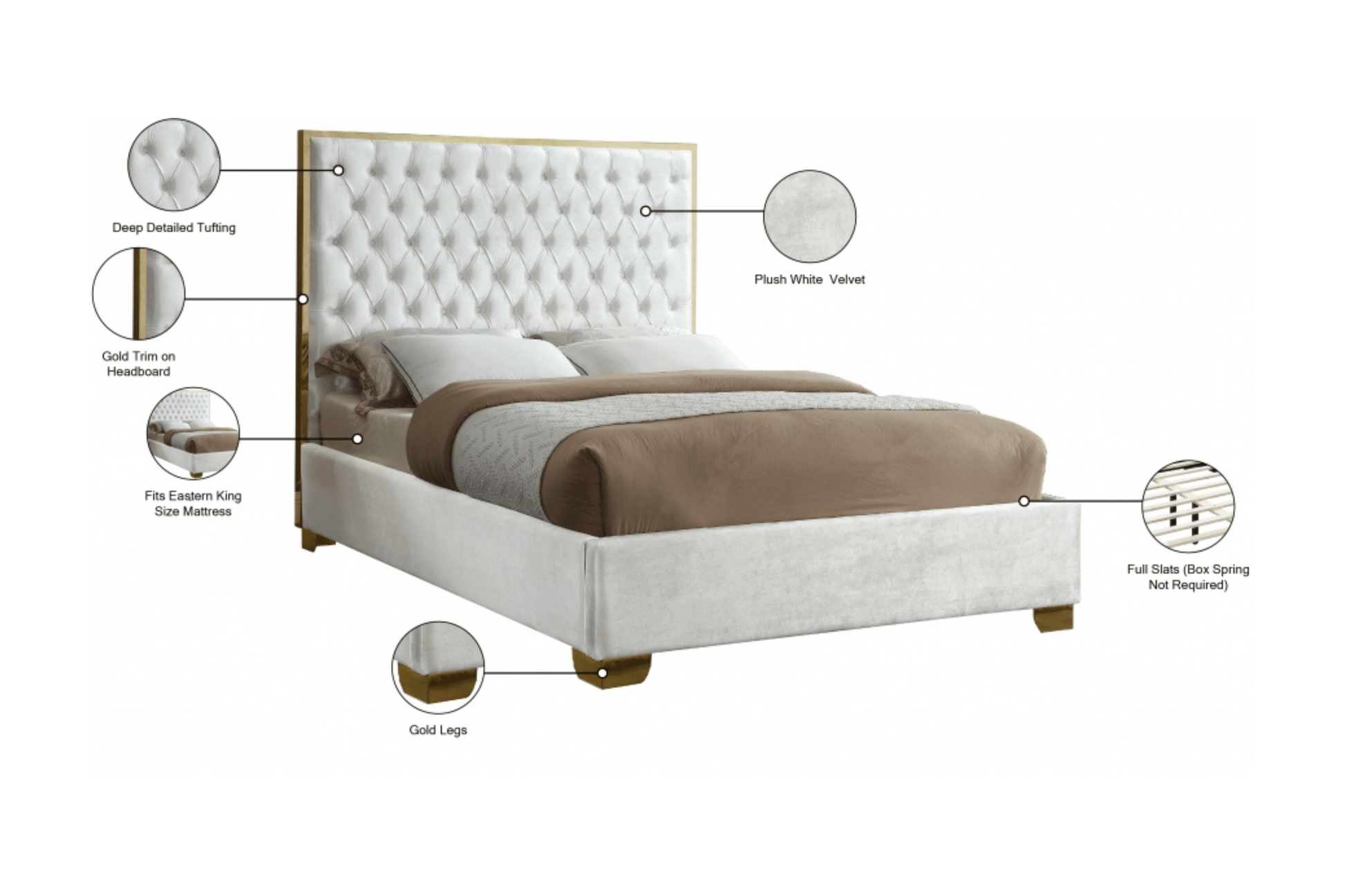 Lana Velvet Bed SKU: Lana - Venini Furniture 