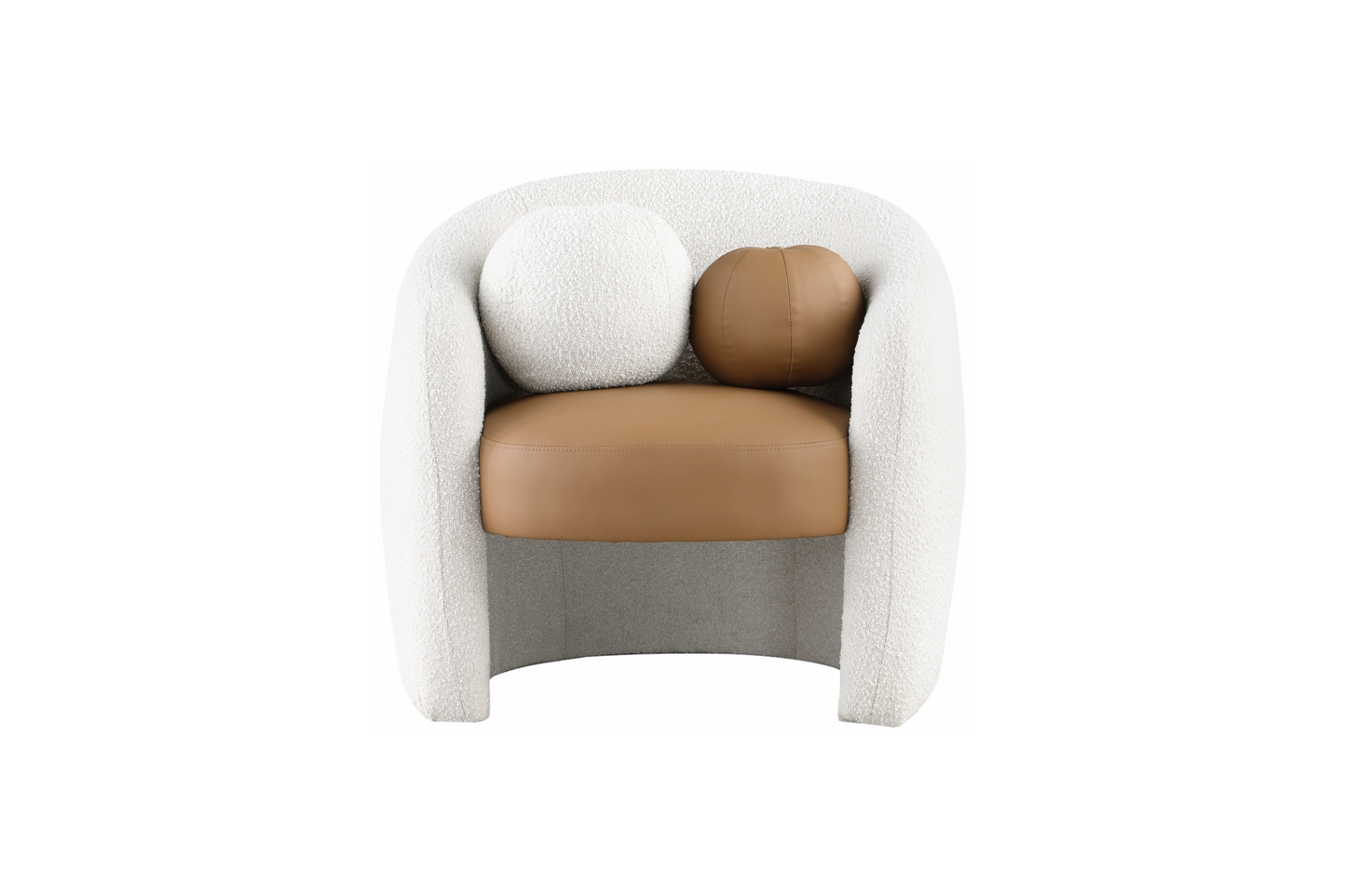 Acadia Boucle Fabric and Faux Leather Accent Chair SKU: 546