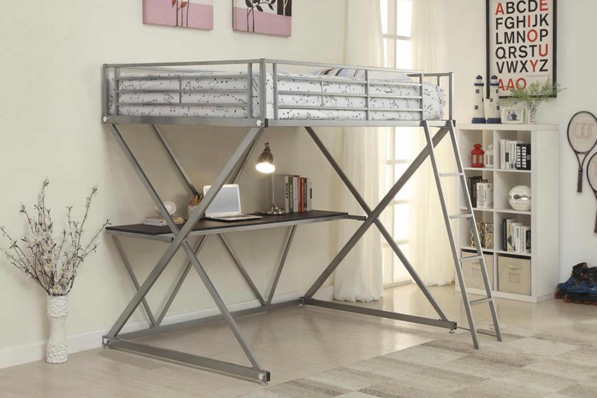 WORKSTATION LOFT BED MODEL 400034VI - Venini Furniture 