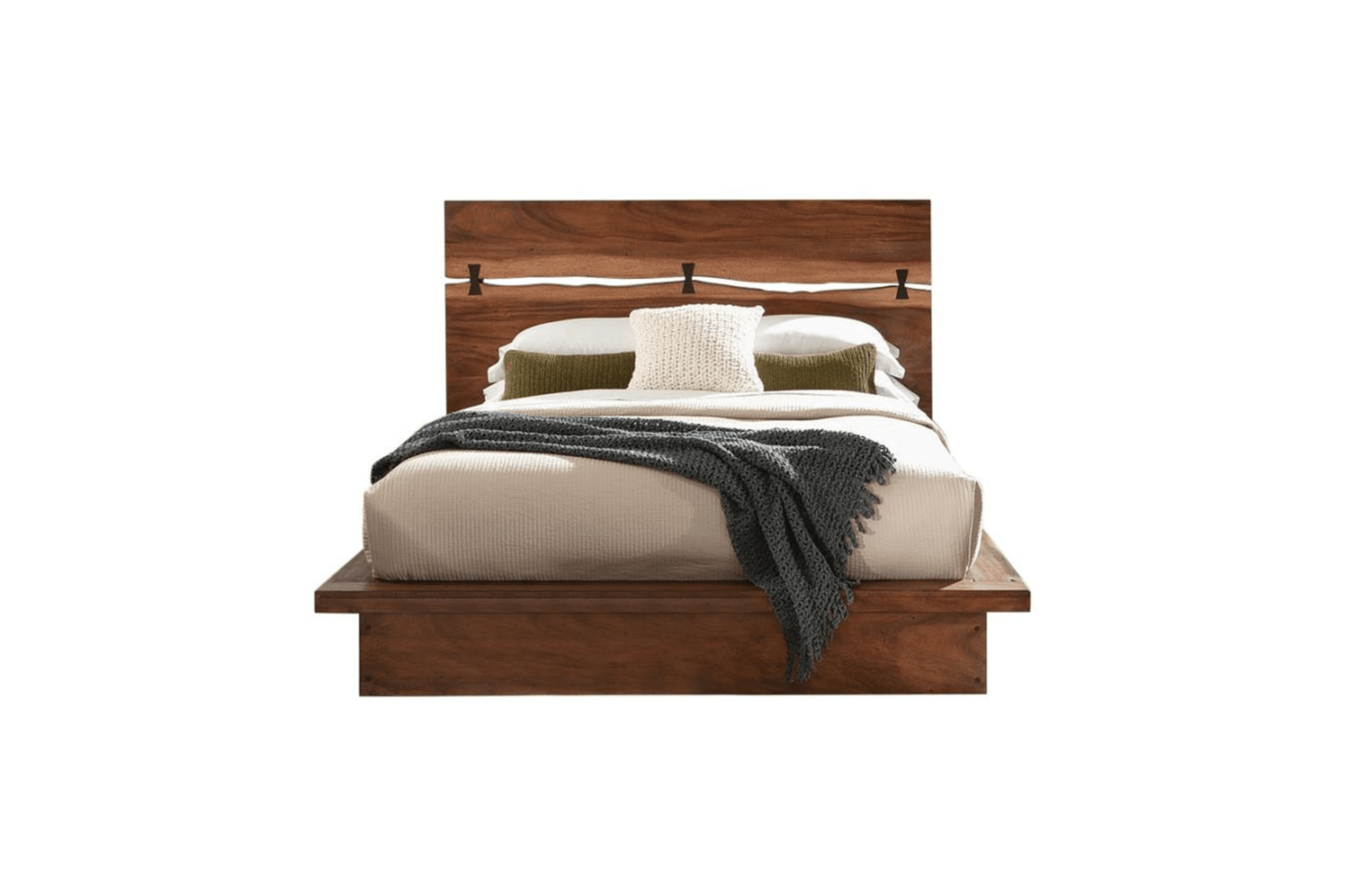 Eastern bed design with smokey walnut finish