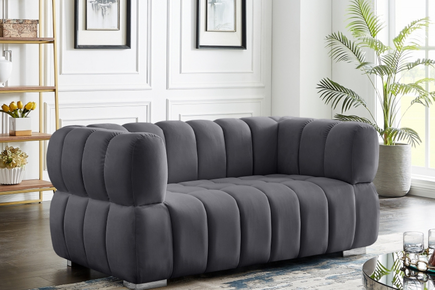 Gwen Velvet Loveseat SKU: 670-L