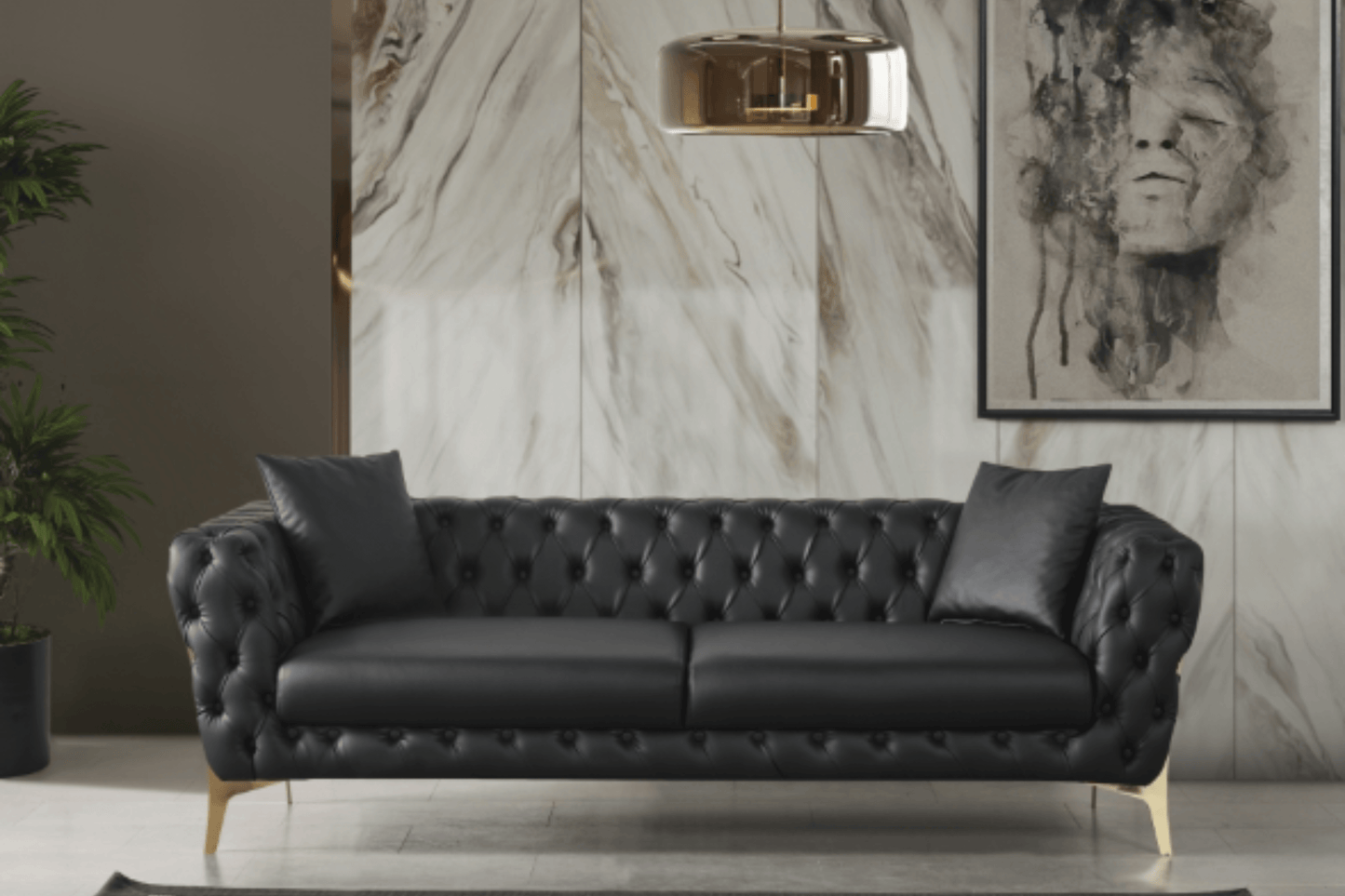 Aurora Faux Leather Sofa SKU: 682-S - Venini Furniture 