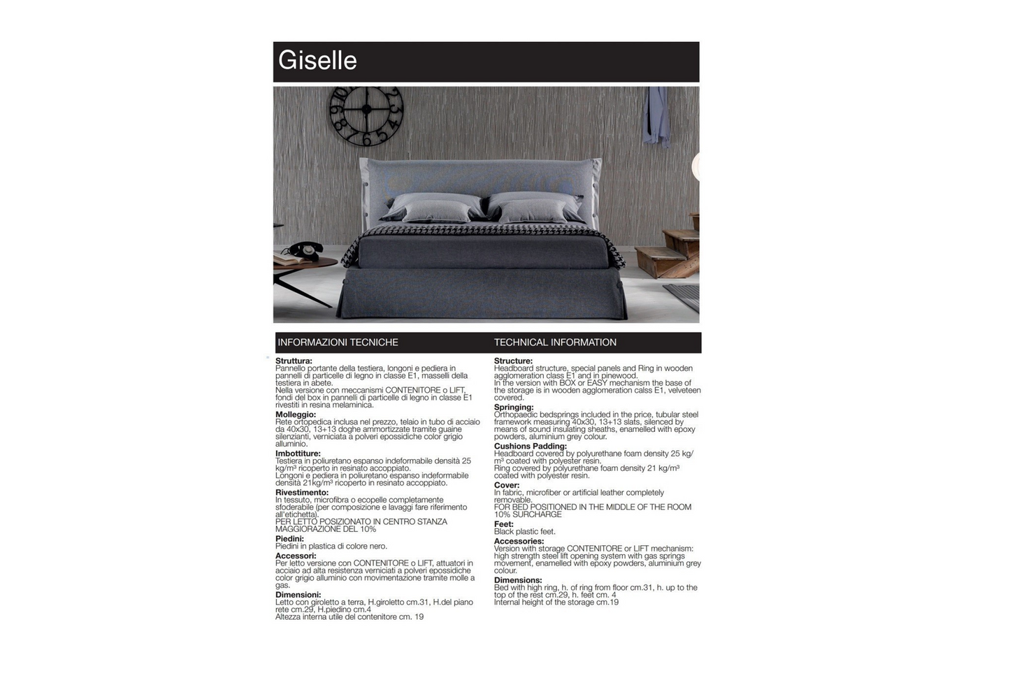 Cama con almacenaje Giselle SKU: 18085