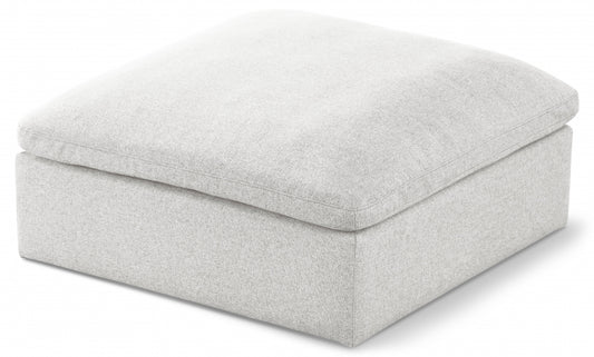 Serene Linen Textured Deluxe Modular Down Filled Cloud-Like Comfort Overstuffed Ottoman