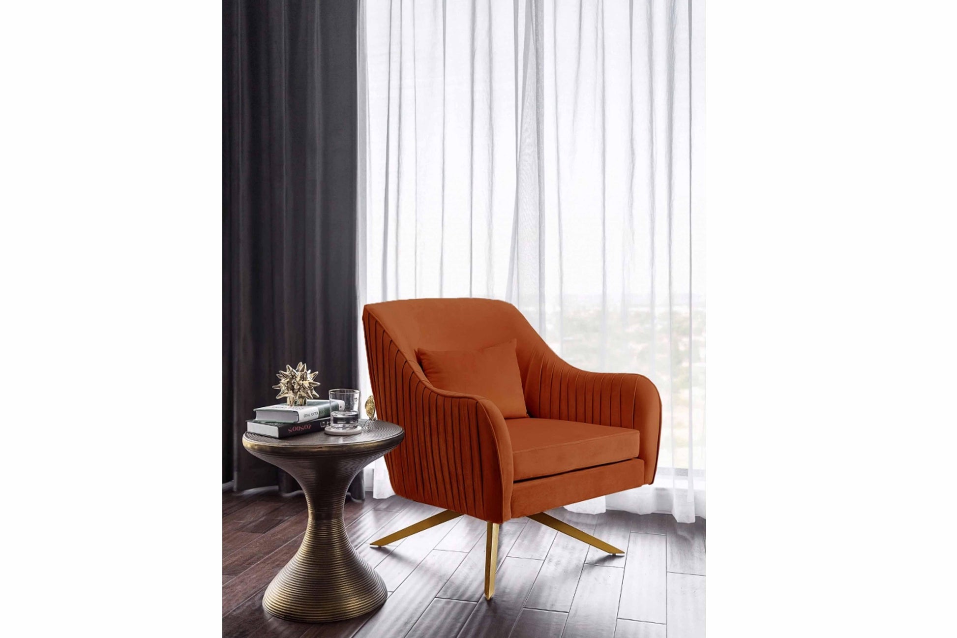 Paloma Velvet Swivel Accent Chair SKU: 585 - Venini Furniture 