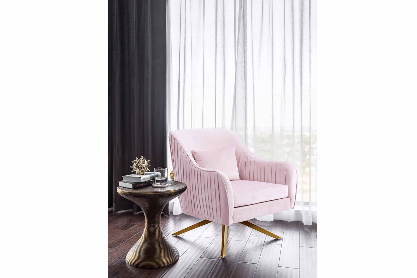 Paloma Velvet Swivel Accent Chair SKU: 585 - Venini Furniture 