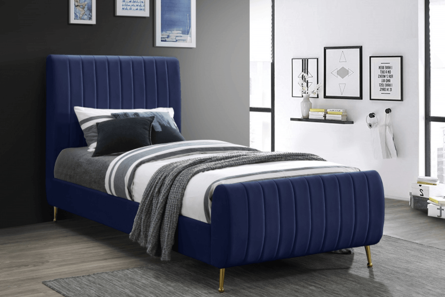 Zara Velvet Bed SKU: Zara - Venini Furniture 