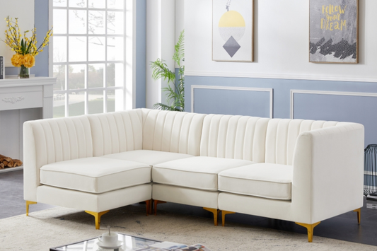 Alina Velvet Modular Sectional SKU: 604-Sec4A