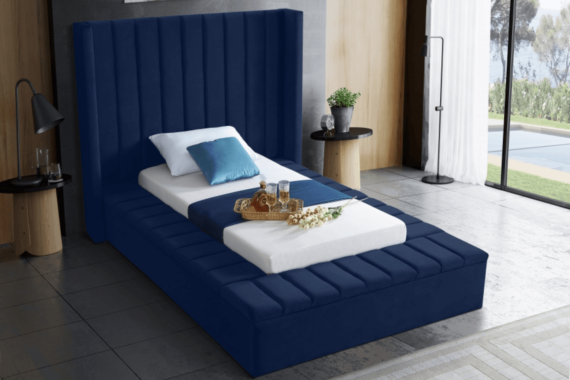 Kiki Velvet Bed SKU: Kiki - Venini Furniture 