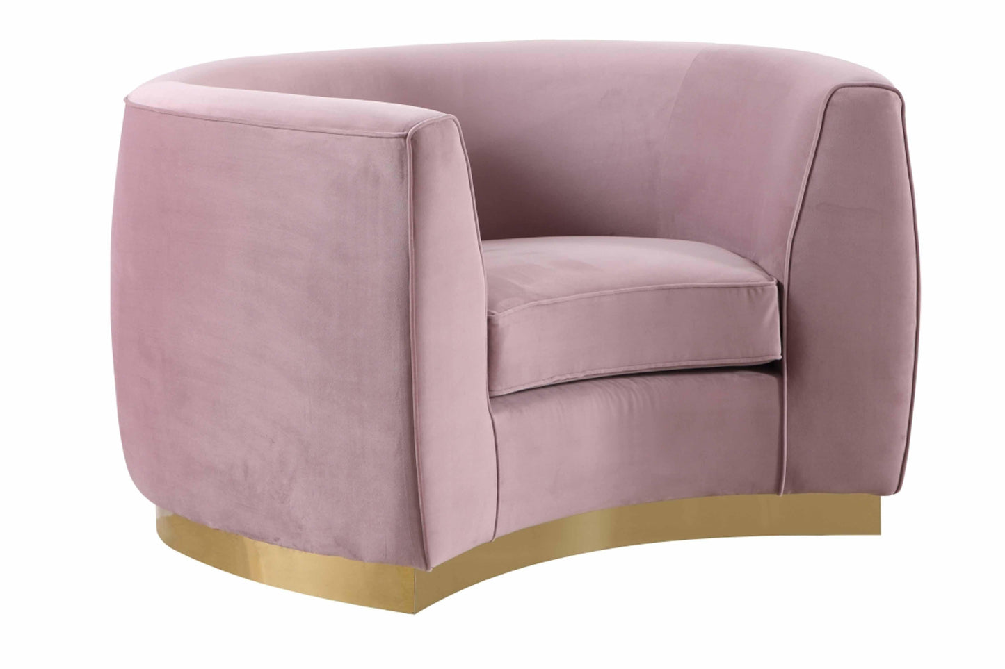Julian Velvet & Gold Stainless Steel Base Chair SKU: 620-C - Venini Furniture 