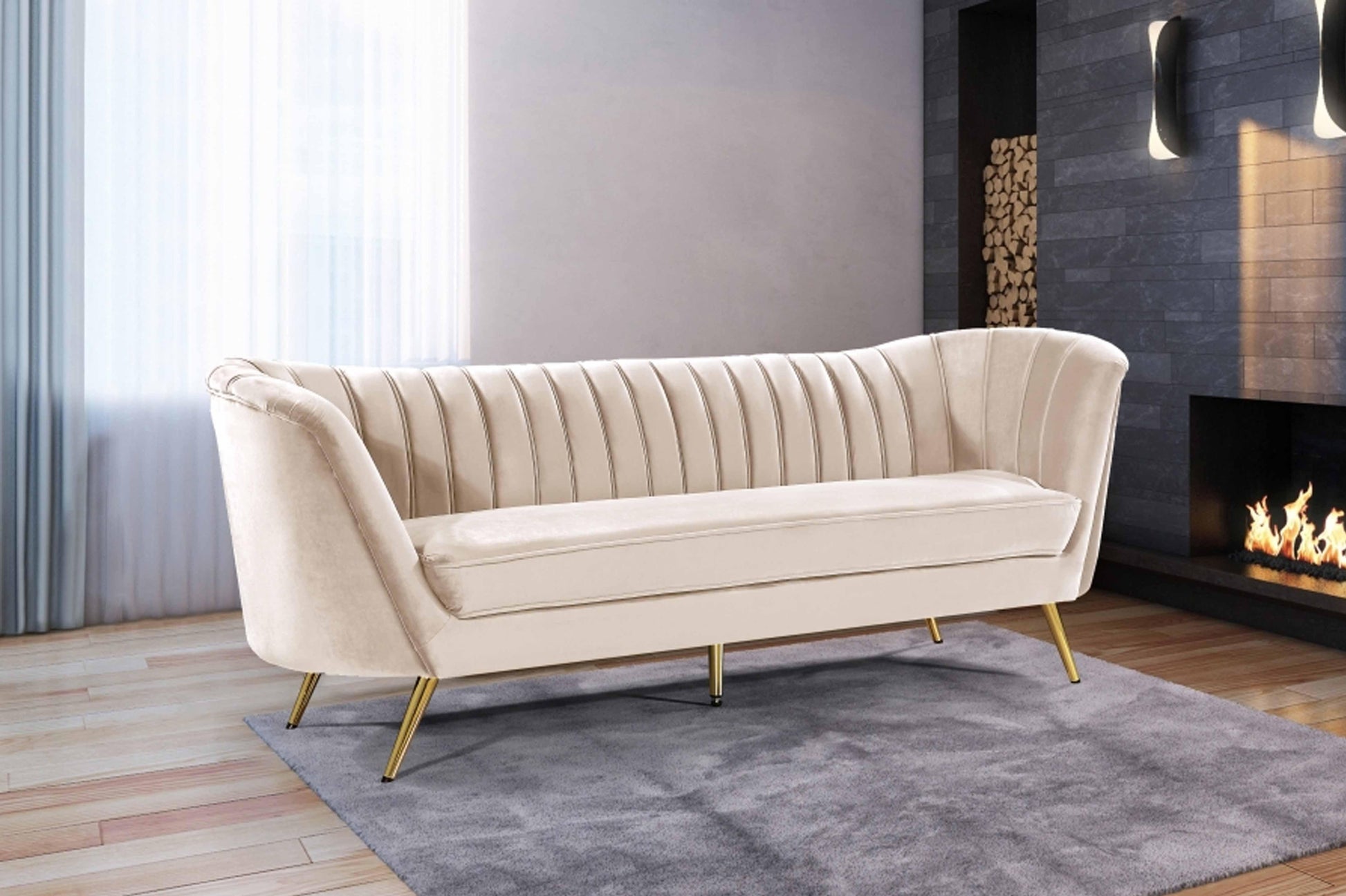 Margo Velvet Sofa SKU: 622-S - Venini Furniture 