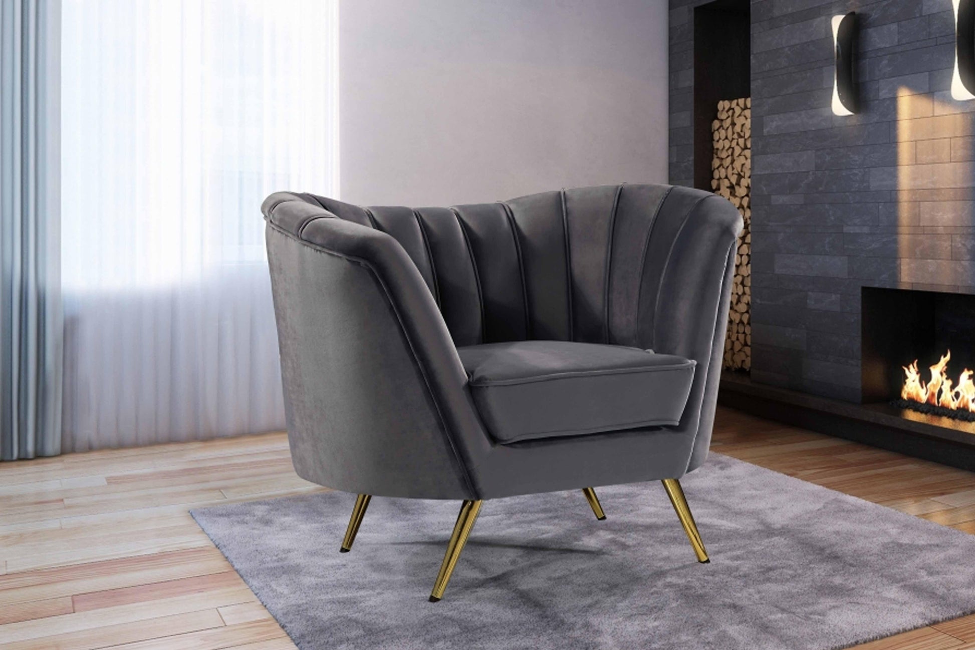 Margo Velvet Chair SKU: 622-C - Venini Furniture 