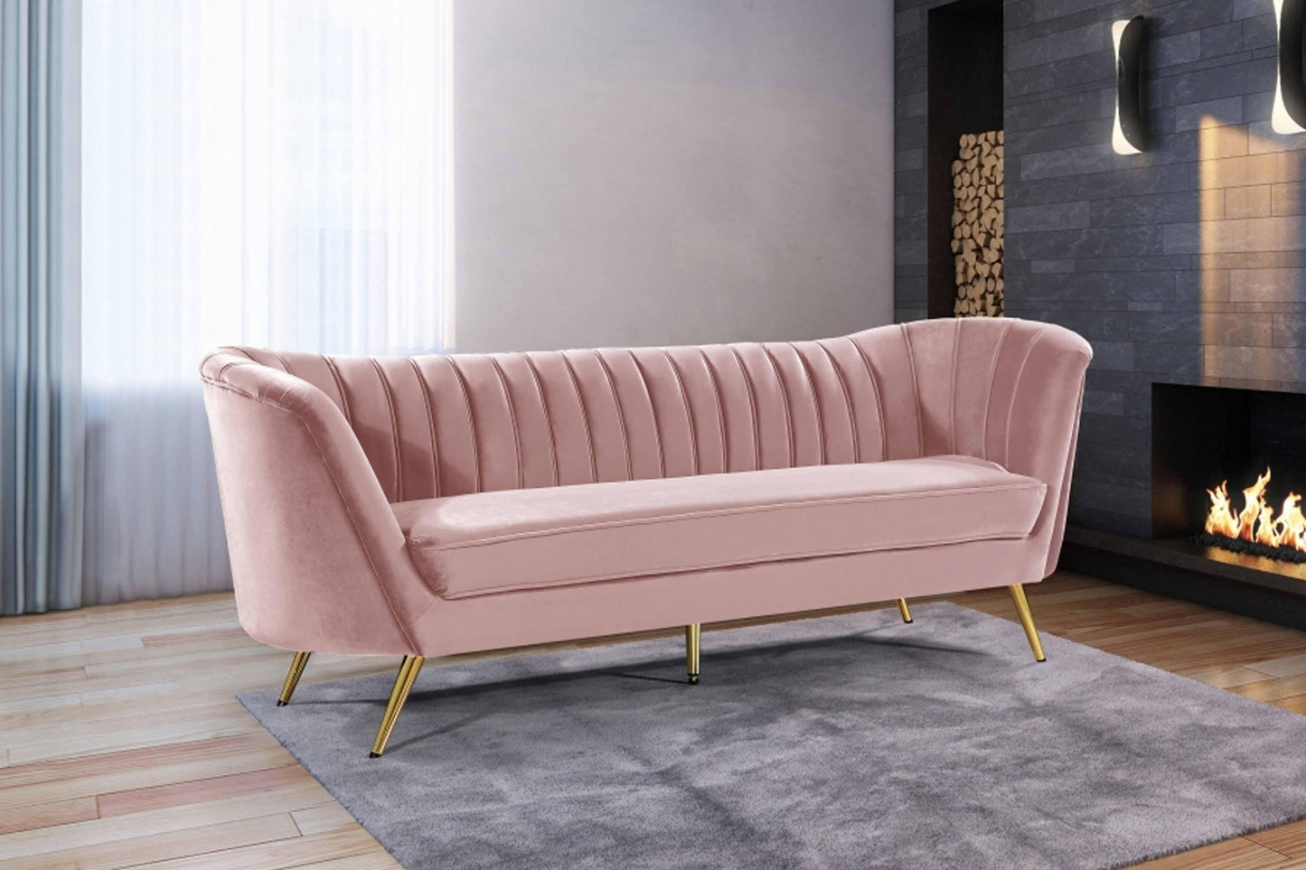 Margo Velvet Sofa SKU: 622-S - Venini Furniture 