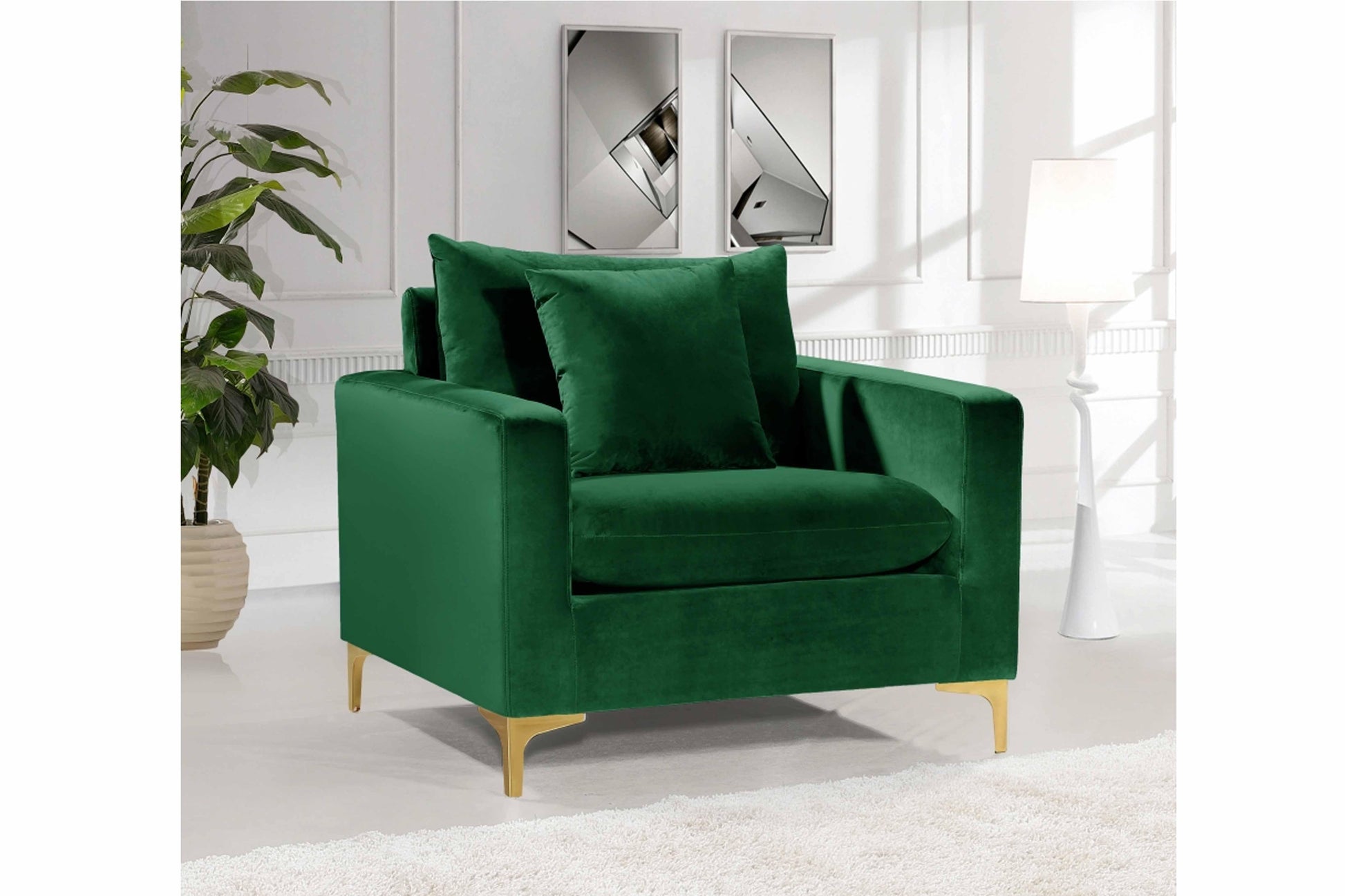Naomi Velvet Chair SKU: 633-C - Venini Furniture 