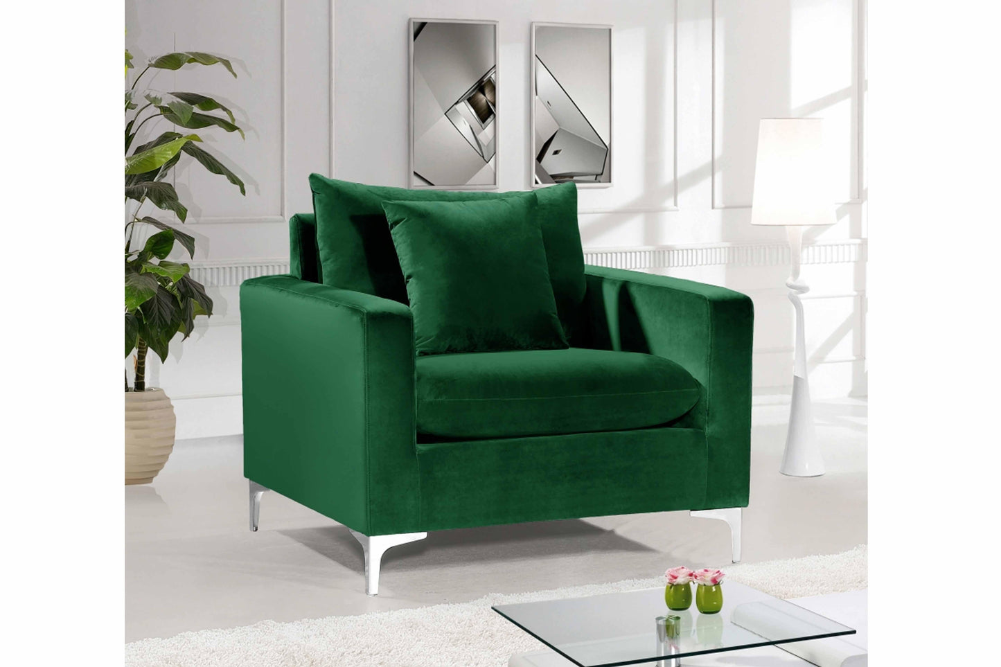 Naomi Velvet Chair SKU: 633-C - Venini Furniture 