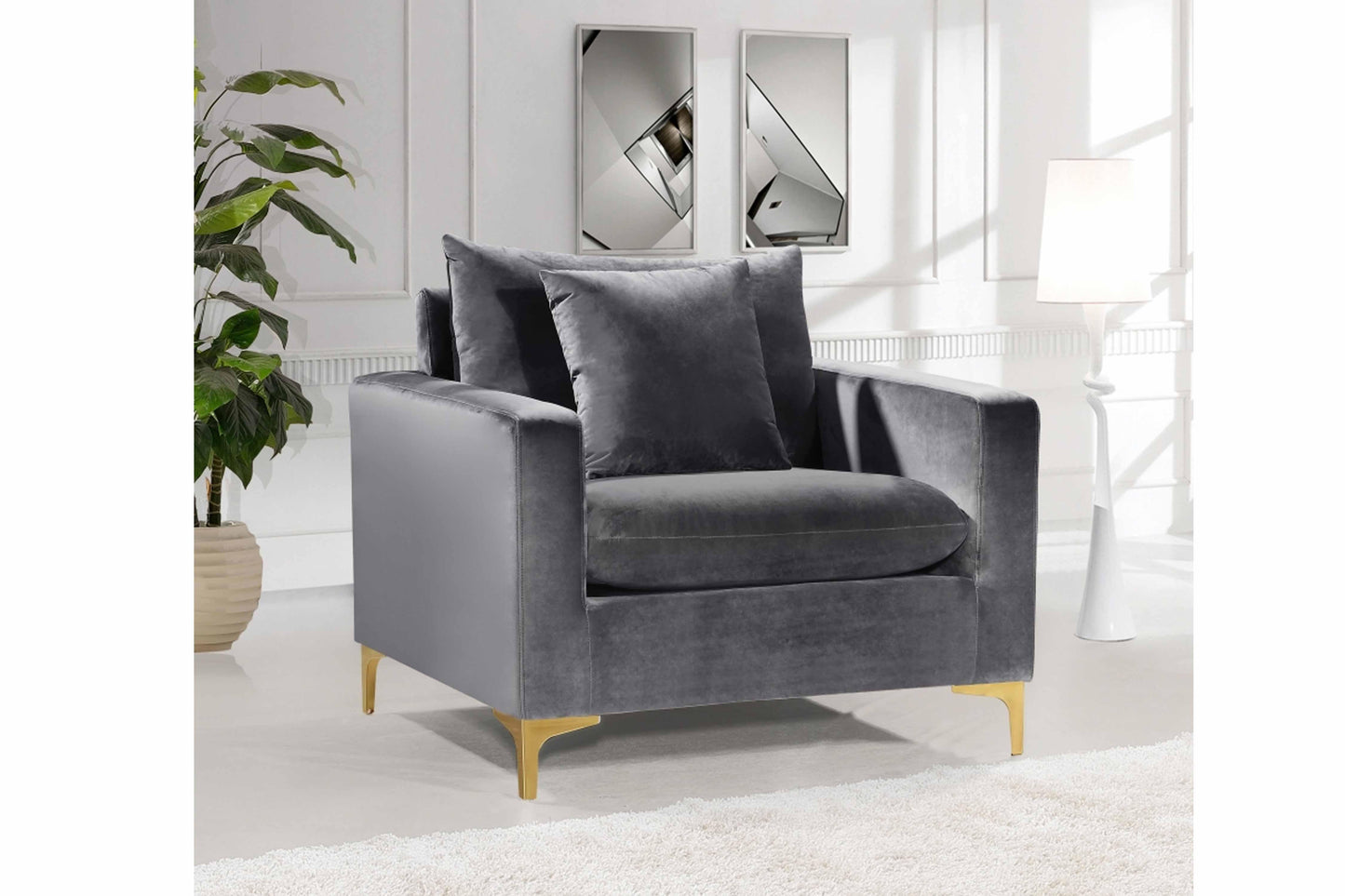 Naomi Velvet Chair SKU: 633-C - Venini Furniture 