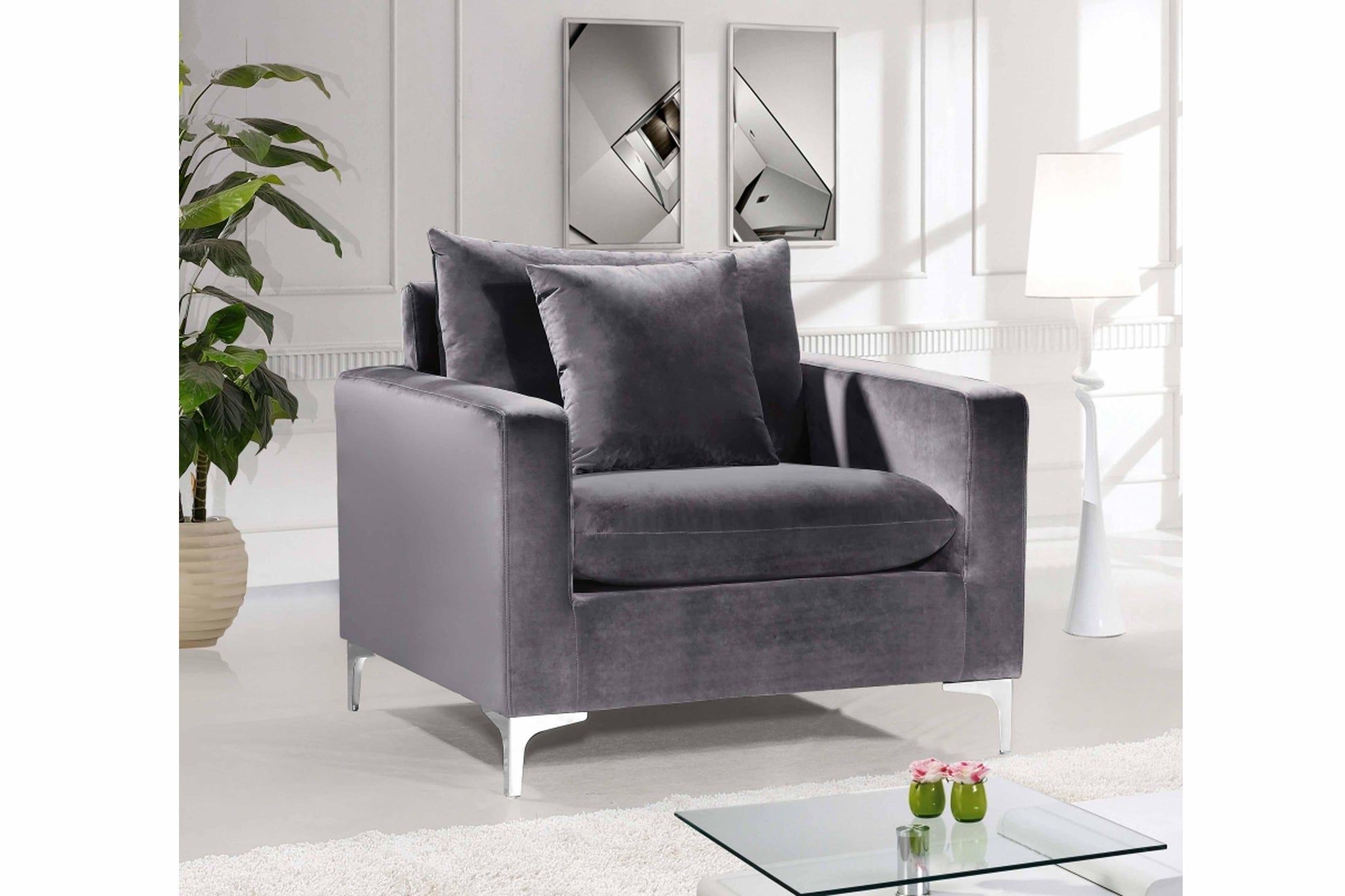 Naomi Velvet Chair SKU: 633-C - Venini Furniture 