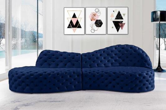 Royal Velvet 2pc. Sectional SKU: 654-Sectional - Venini Furniture 