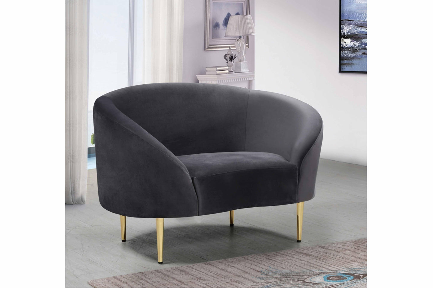 Ritz Velvet Chair SKU: 659-C - Venini Furniture 