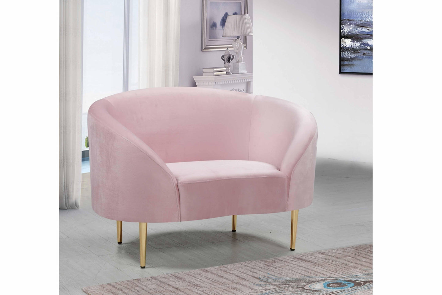 Ritz Velvet Chair SKU: 659-C - Venini Furniture 