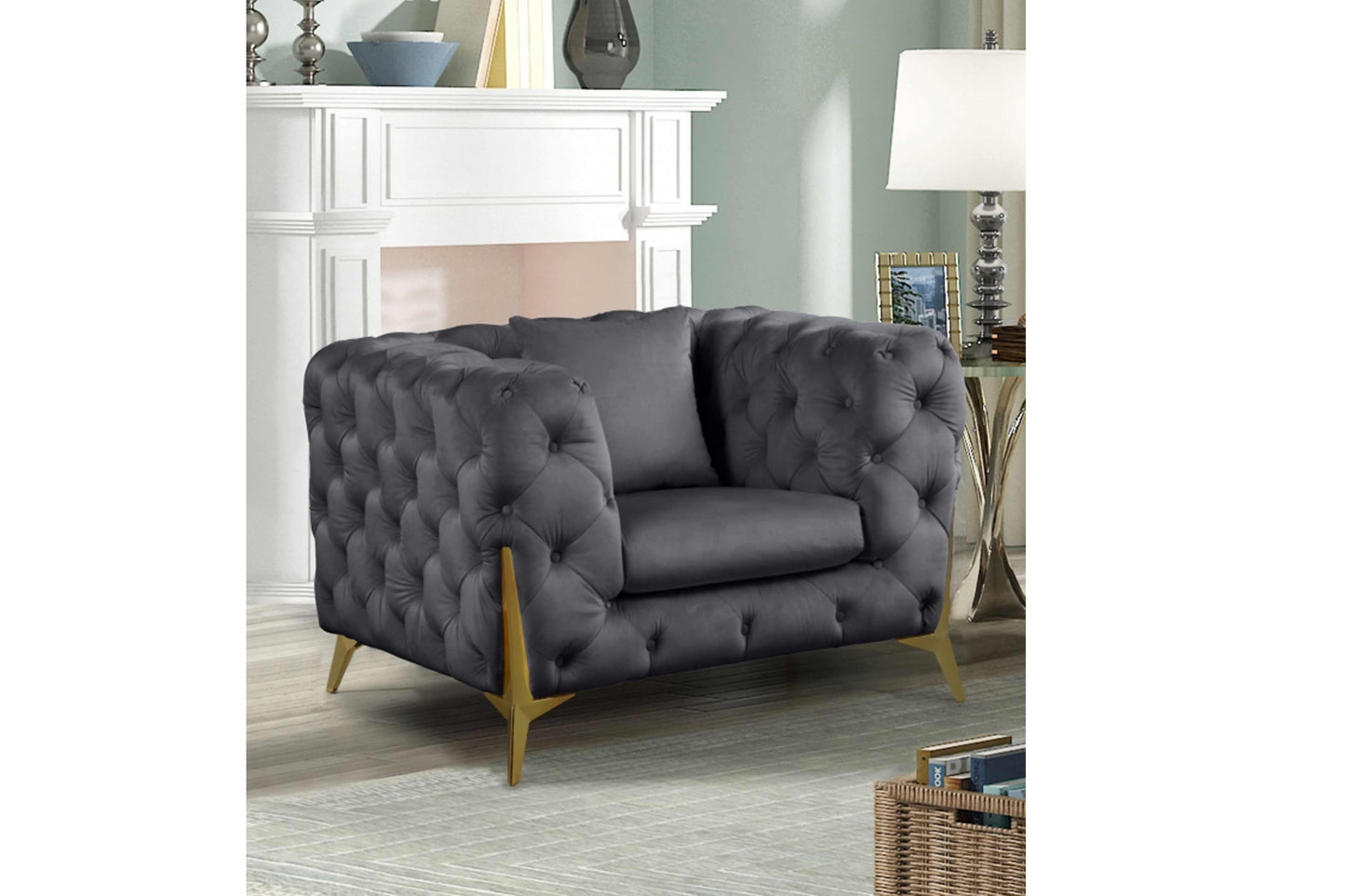 Kingdom Velvet Chair SKU: 695-C - Venini Furniture 